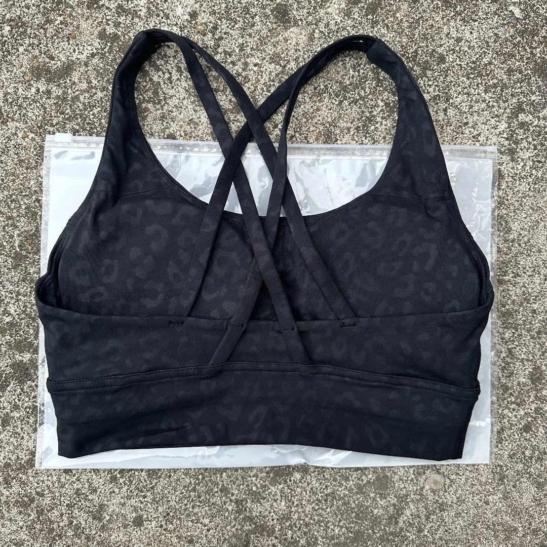 High-Support Cross-Back Sports Bra with Pads – Yoga & Gym